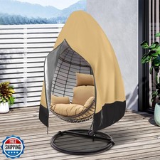 Impulja Deluxe Patio Egg Chair Cover with Zipper, 75x45in, UV Resistant