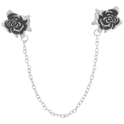 Rose flower collar clip dress - rose,