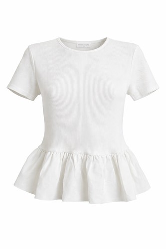 Zara white ribbed - white,
