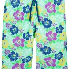 Vilebrequin Mens Swim Shorts / Okoa / Floral Green / RRP £230