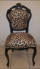 STUNNING LEOPARD PRINT ACCENT/DINING /BEDROOM BLACK CHAIR