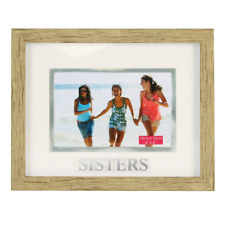 Beautiful Sisters 4x6 Picture Frame in Oak Wood Effect with Silver Foil Lette...