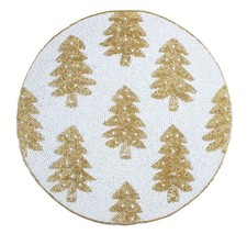 Glisening Fir Christmas Beaded Round Mat - 35cm