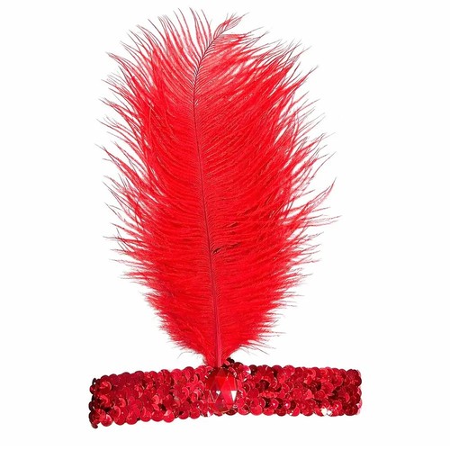 Red flapper headband - headband, 1920s