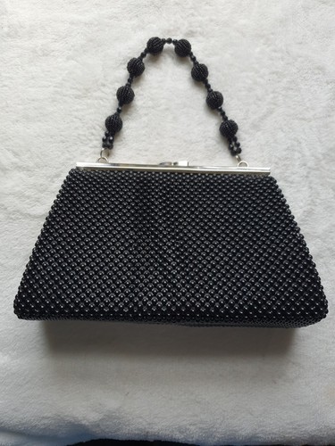Black beaded evening - beaded, (leko