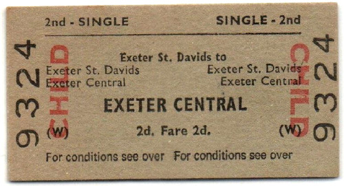 Btc railway ticket exeter - railway,