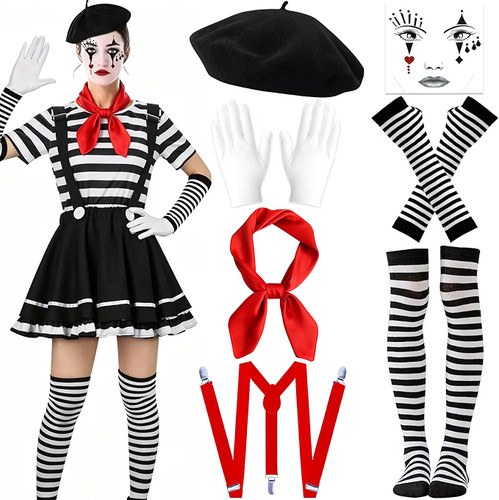Pcs women mime costume - pcs, set