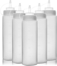 5 x 800ml Squeeze Sauce Bottles, Sauce Dispensers for Condiments 28oz Ketchup,..