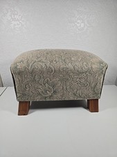 Fabric Top Footstool Wooden