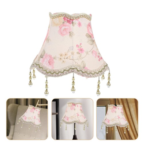 Cloth lamp shade - lamp, fringe