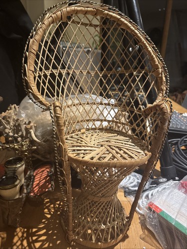 Vintage peacock chair wicker - chair,