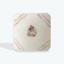 Rare Antique Douglas Chocolates Limoges Square China Plate
