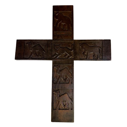 Carved animals relief wooden - relief,