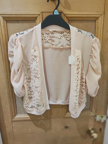 Women peach lace - peach, cropped
