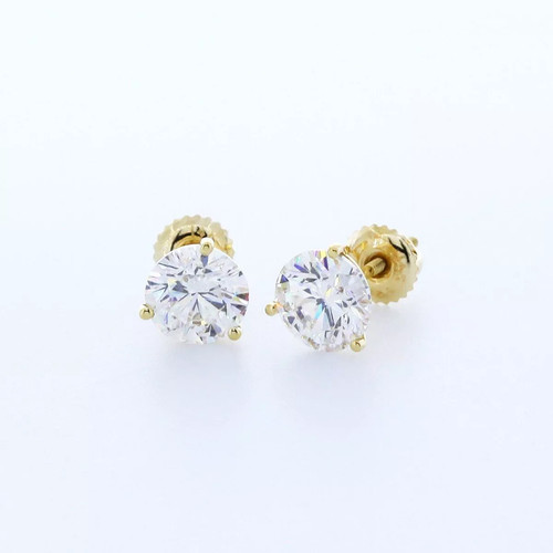 Stud earrings solid 14k white - stud,