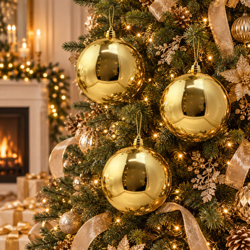Gold christmas tree decoration - christmas,