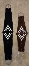 Beautiful Black/Brown Soft Western Saddle Girth Cinches Brand New Vegan 24"-38"