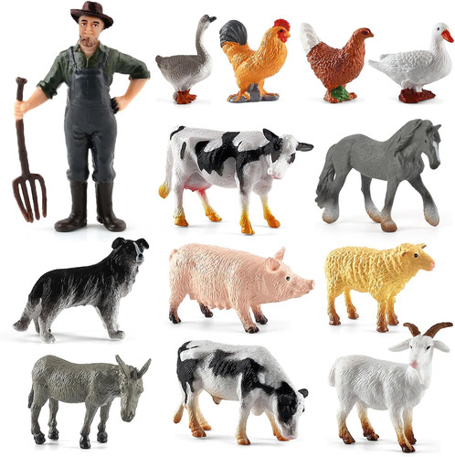 13pcs farm animal toys mini - farm, toys,