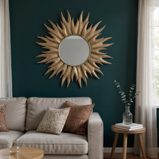 Gold Leaf Round Sun Burst Wall