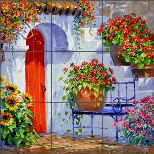 Courtyard tile backsplash - courtyard,