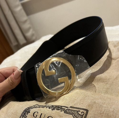 Gucci black leather - gg, size