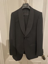 Gieves & Hawkes Black Shawl Collar Tuxedo Dinner Jacket Suit 36R 32W 29L £1,200