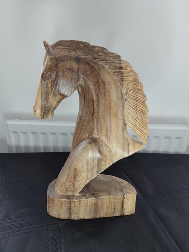 Hand carved wooden - carved, horse