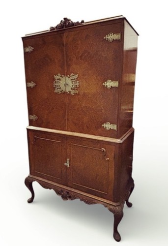 Burr walnut cocktail cabinet - burr,