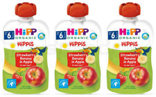 3 HIPP Organic Strawberry Banana in Apple Puree Dessert from 4 Months 100g 3.5oz