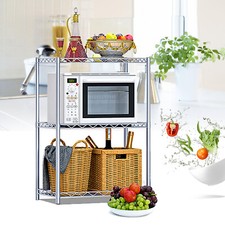 Kitchen Shelf Shelving Unit 3 Shelves Microwave Holder Baker Shelf Metal Shelf DE