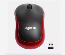 Logitech M185 Wireless Mouse 2.4Ghz USB 1000DPI Mice USB Receiver Mute RED ~~