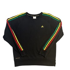 Vintage Adidas Rasta Jumper Reggae Jamaican Black Size XL Essentials Sweater VVD