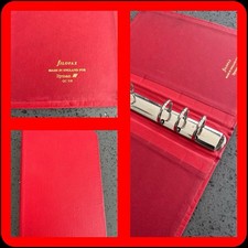 FILOFAX BINDER-VINTAGE~0C 7/8~RED OIL CLOTH COVER-1984 RYMAN COLLECTORS EDITION