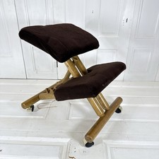 Scandinavian Orthopaedic Kneeling Stool Brown Upholstery Wooden