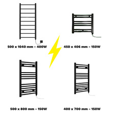 Black Heated Electric Towel Rail | Electric Towel Radiator | Straight