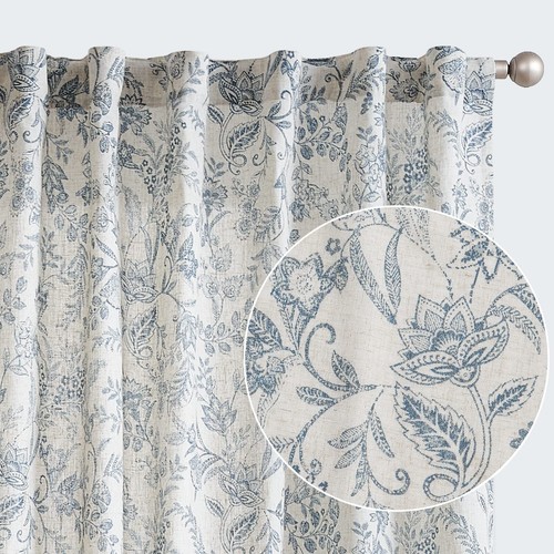 Linen curtains farmhouse blue - farmhouse,