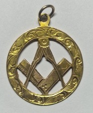 9ct Gold Masonic Pendant Fob
