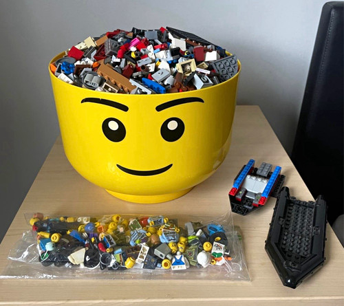 Lego head storage bucket - storage,