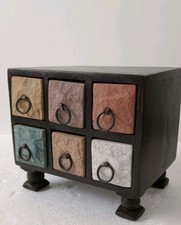 Vintage Apothecary Cabinet With 6 Quartz Drawers Vgc