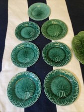 Set 7 Wedgwood Green Maiolica