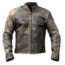 MEN BIKER ANTIQUE MOTORCYCLE