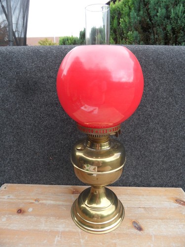 Vintage brass oil lamp duplex - vintage,