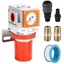 Compressed Air Pressure Regulator 1/4" BSP NANPU Embedded Gauge Air Compressor