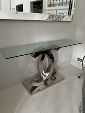 Large Glass Top Chrome Cc