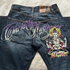 Vintage Unisex Christian Audigier Embroidered Jeans