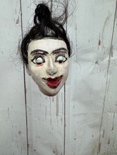 Antique Carved Wood/Gesso Puppet Head ventriloquial Movement Marionette