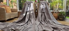 GREY BROCADE BLACKOUT LINED CURTAINS  87" DROP BY 102" WIDTH 1 of 2 pairs listed