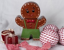 Festive Gingerbread Man Cookie Jar Biscuit Barrel Novelty Storage Container