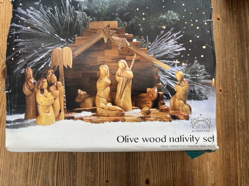 Olive wood nativity set - set, hand