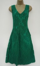 DEBENHAMS GREEN LACE SKATER TEA DRESS SIZE 18